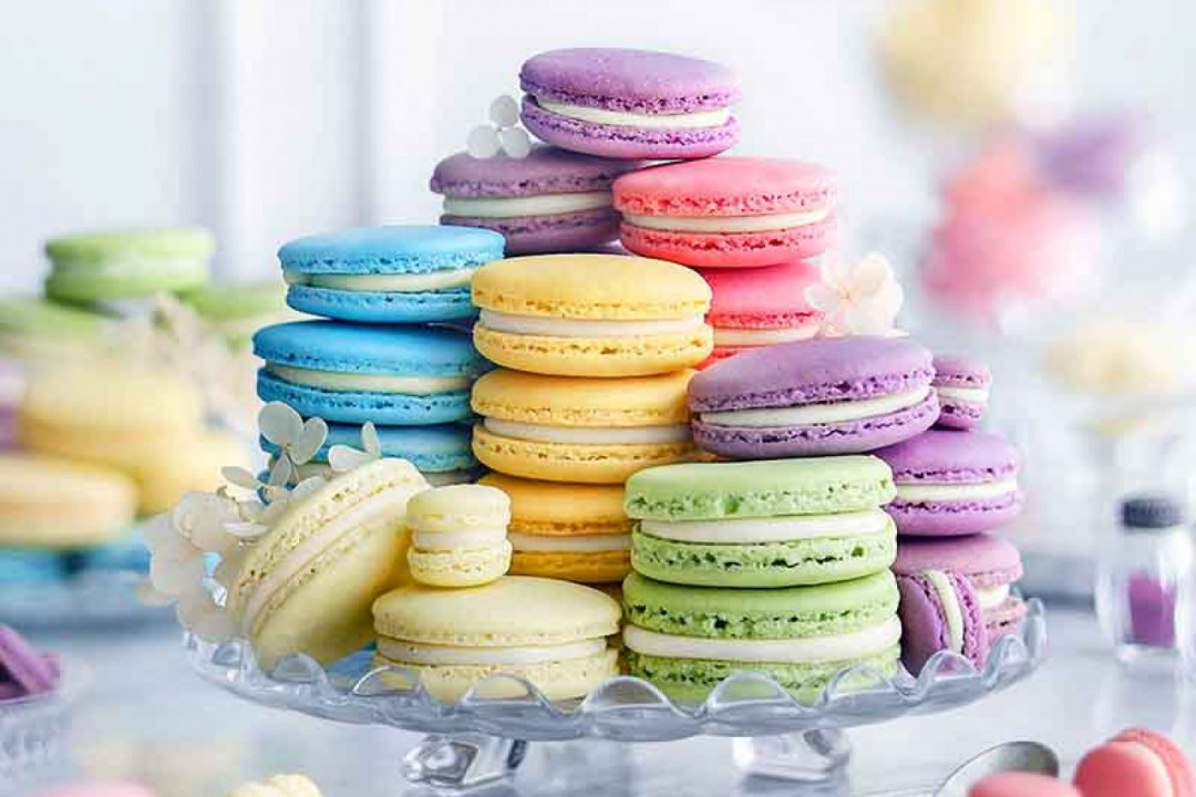 French Pastry Macarons Rainbow