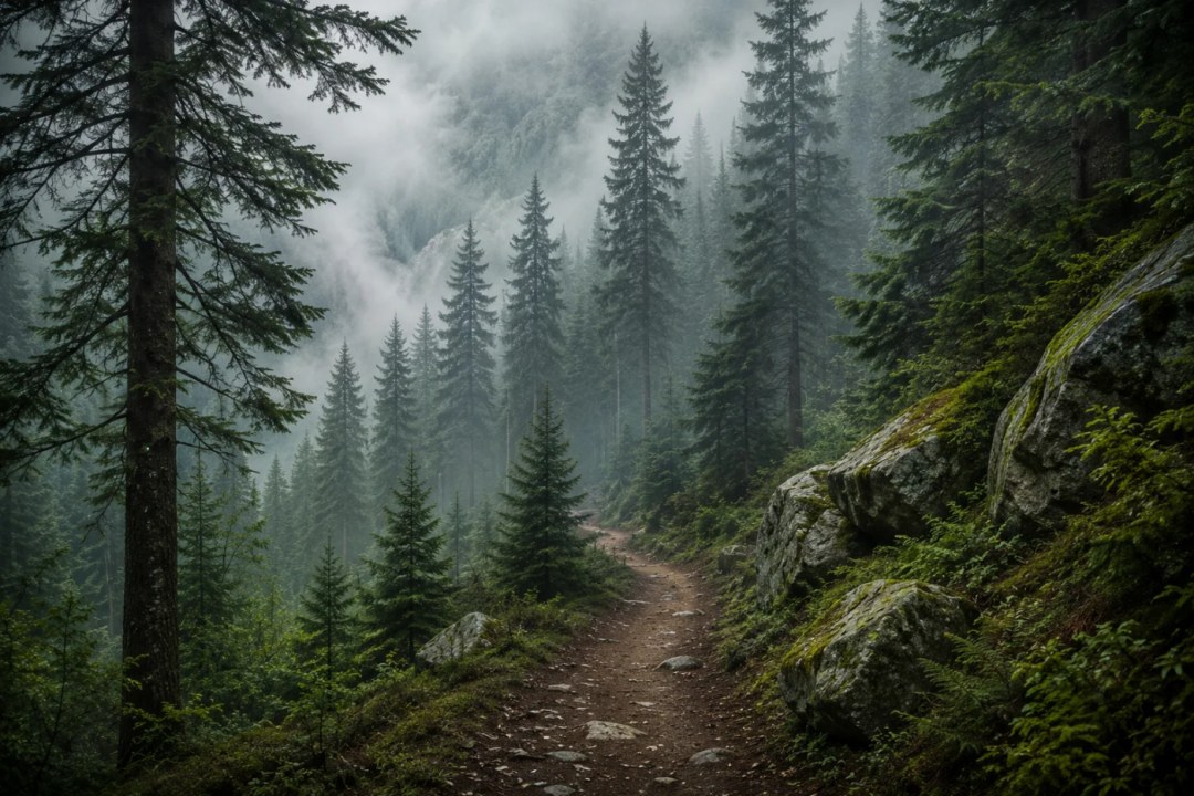 Misty Pine Forest