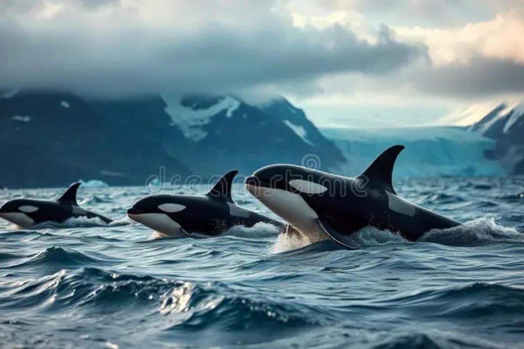 Orca Pod Arctic Waters