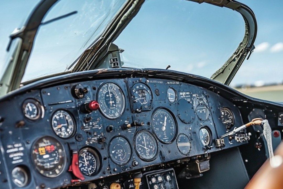Vintage Aviator Biplane Cockpit